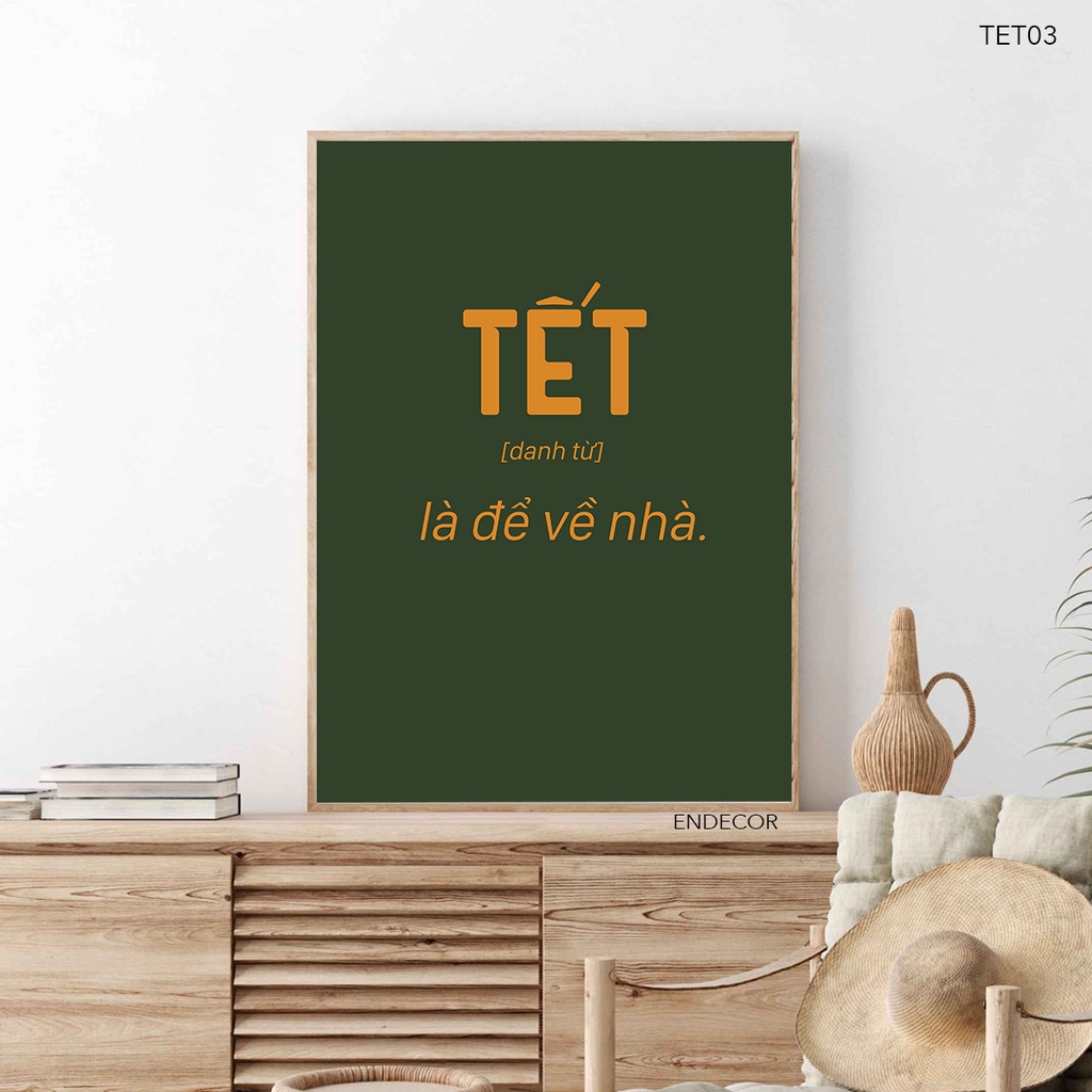 Set tranh in canvas chủ đề Tết 04 - Tranh treo quán coffee, căn hộ chung cư