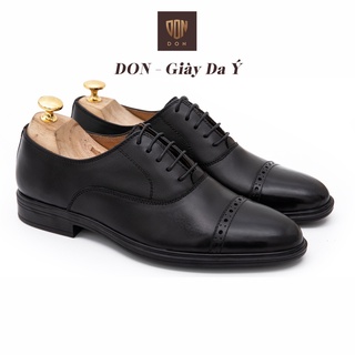 Giày Tây Nam Oxford Ufficio Êm Ái Mùa Hè Thương Hiệu Don Italiano Màu Đen