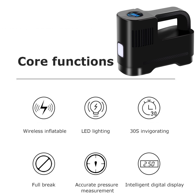 Bơm Lốp Xe Hơi Ô Tô Sạc Pin Nhỏ Gọn 120W Tiện Lợi Di Chuyển Đường Xa