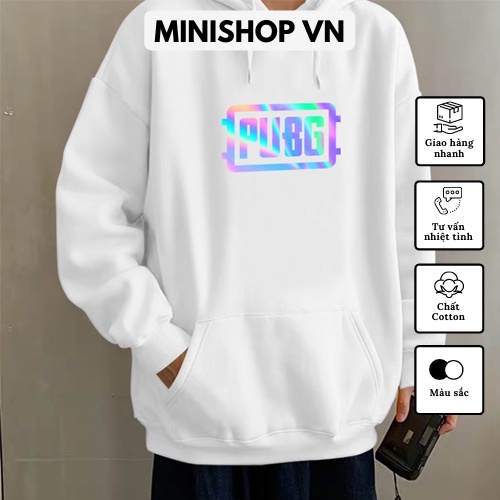 Áo nỉ hoodie nam nữ phản quang 7 màu PUBG Mobile chất nỉ mềm mịn cao cấp