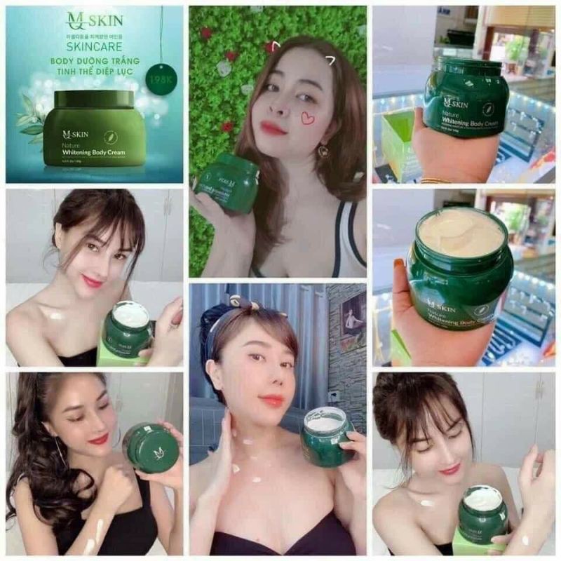 [100% CHÍNH HÃNG] Kem body Diệp Lục dưỡng trắng da tinh thể MQ skin