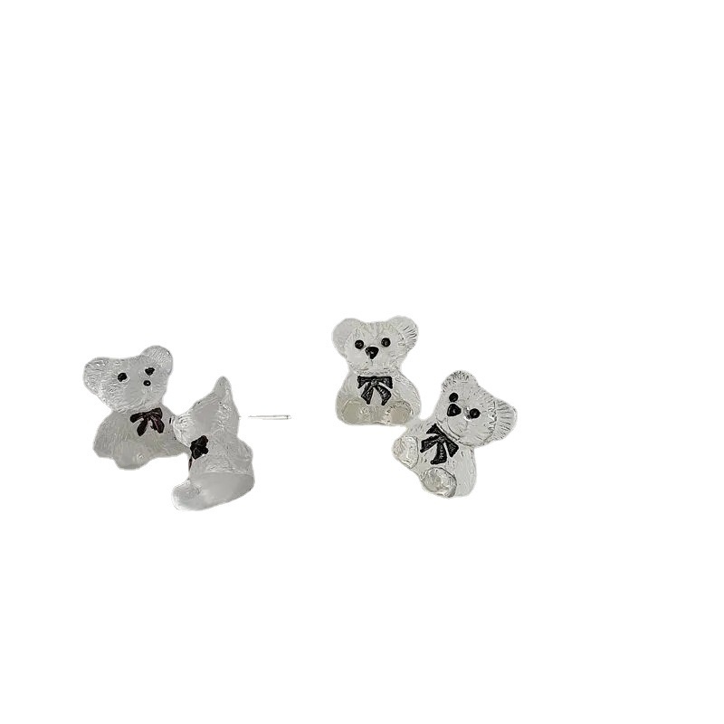 Khuyên Tai Hình Chú Gấu Bằng Nhựa Dễ Thương Phong Cách Hàn Quốc