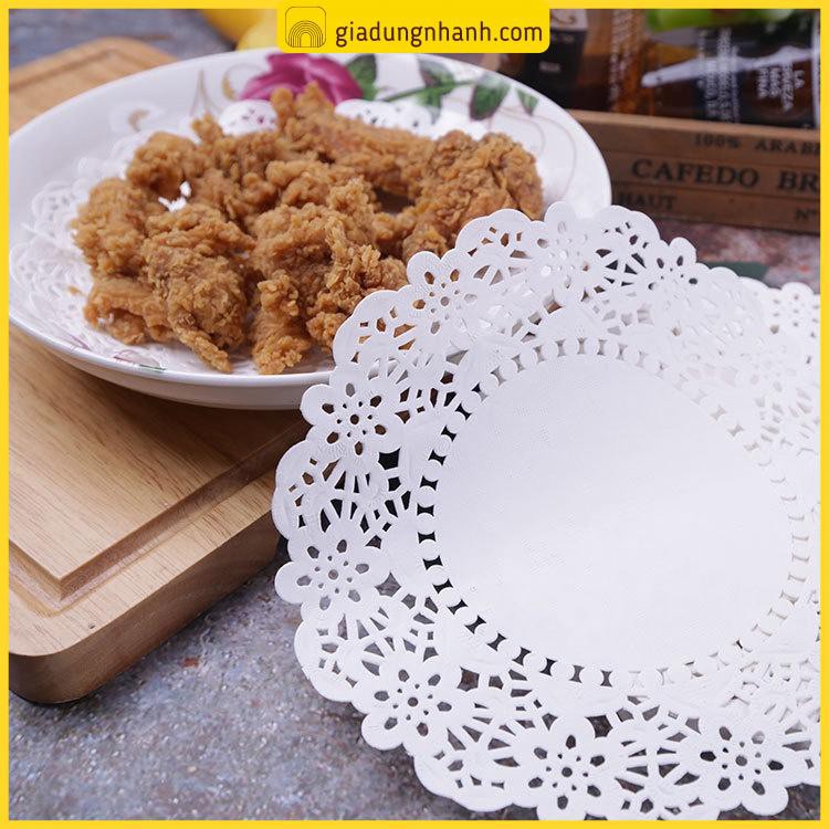 [VIP] Set 100 Giấy Nến Hoa Văn Lót Đồ Ăn, Lót Nồi Chiên Không Dầu