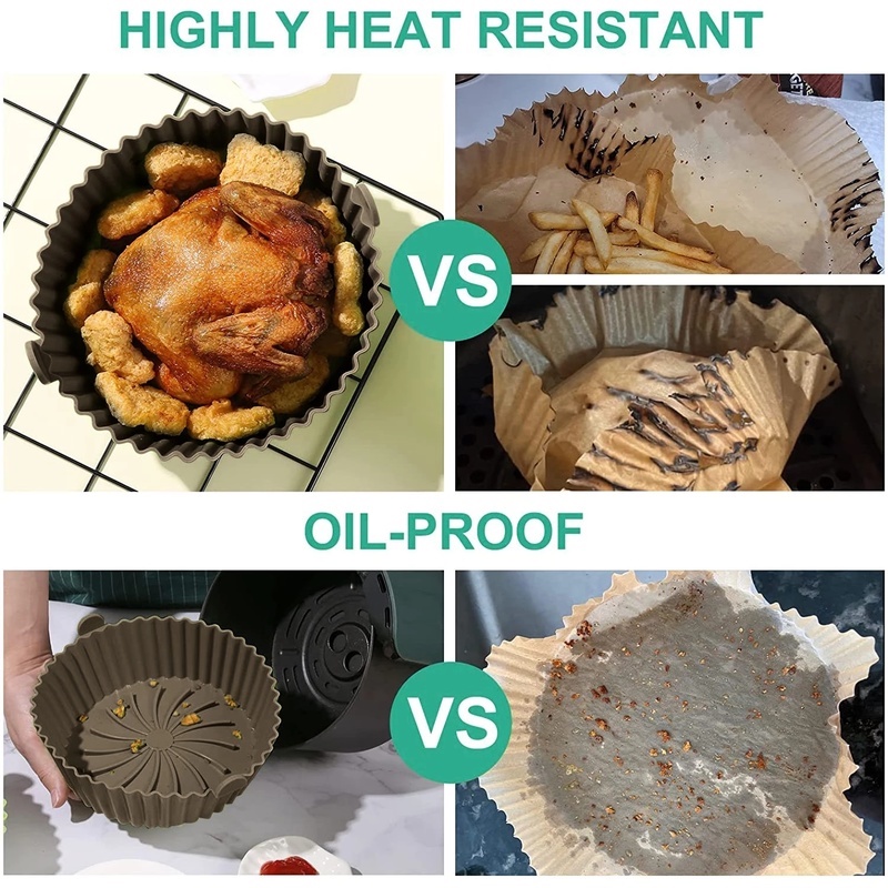 Tấm Lót Nồi Chiên Không Khí Bằng Silicone Cách Nhiệt Chống Dính Có Thể Tái Sử Dụng