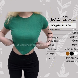 Áo croptop tay ngắn vạt nhọn , áo croptop hở bụng LUMA 022