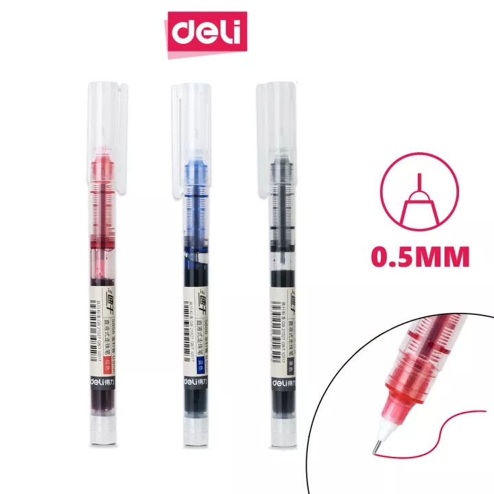 Bút mực gel nhanh khô  - Bút lông kim viết thư pháp - Ống bút liền mực 0.5mm Deli - S856