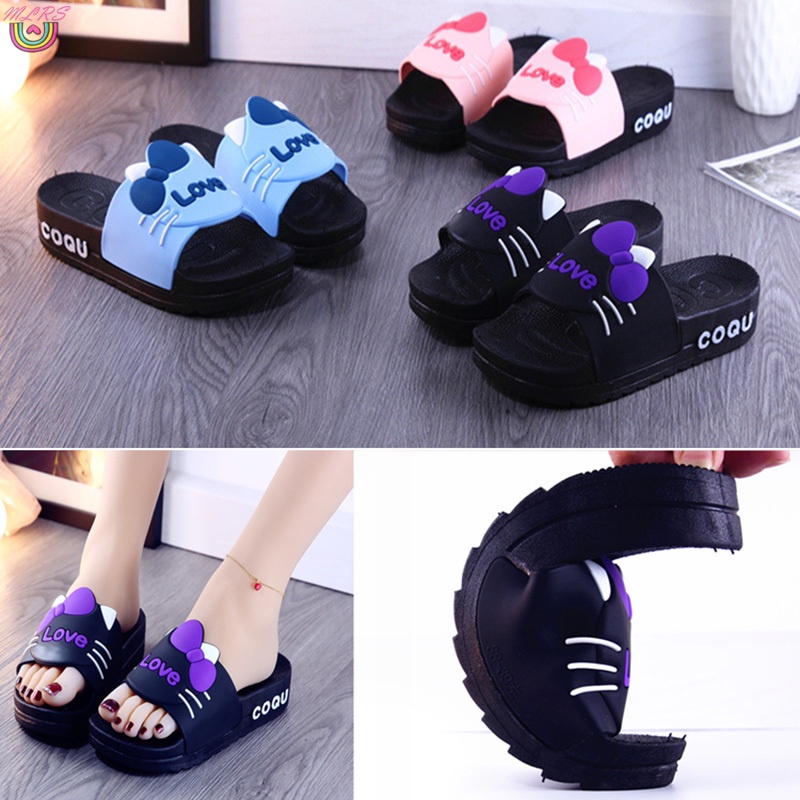 Dép Cao Su Đế Dày Chống Trượt Họa Tiết Hoạt Hình Hello Kitty Dễ Thương