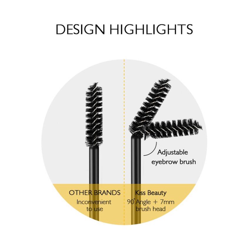 Sáp Vuốt Định Hình Chân Mày, Lông Mi Chống Thấm Nước -KISS BEAUTY 3D