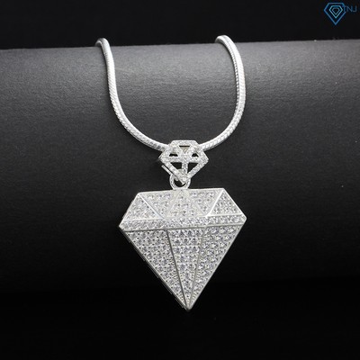 Dây chuyền nam bạc mặt kim cương đính đá DCA0064 Trang Sức TNJ