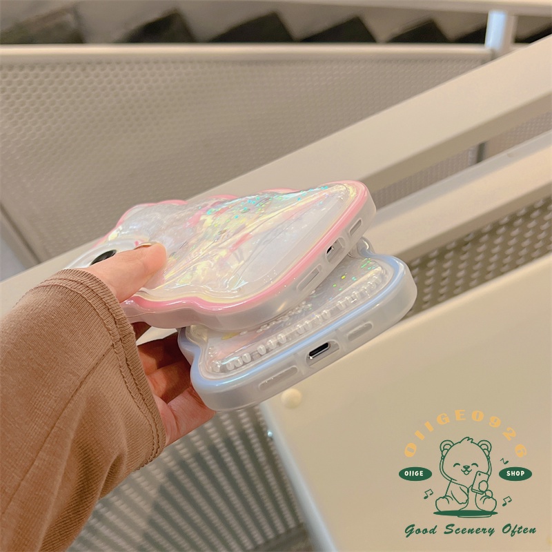 Ốp Điện Thoại TPU Hình Tai Mèo Có Nước Kim Tuyến Cho Iphone 13 12 / 11 Pro Max / Xs Max Xr X hello kitty