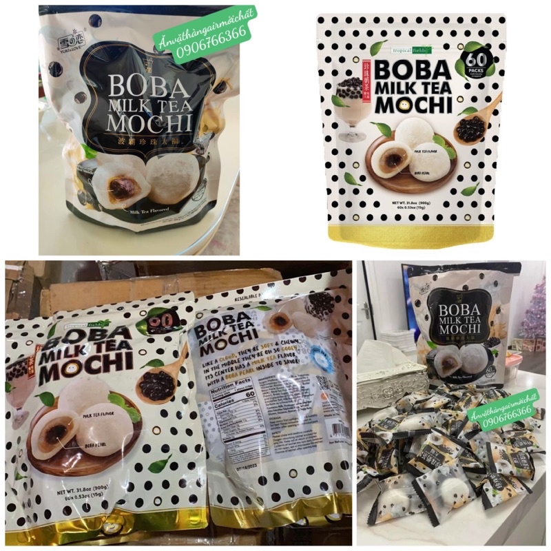 Bánh Mochi Trà Sữa Trân Châu Boba Milk Tea Gói 900g- 60 Bánh