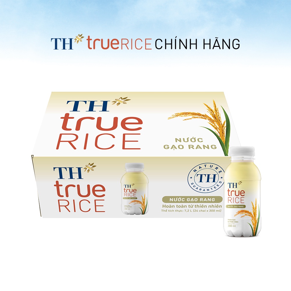 Thùng 24 chai nước gạo rang TH True Rice 300ml (300ml x 24)