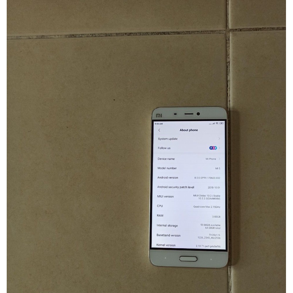 Điện thoại xiaomi mi 5 3/64 mới 98%