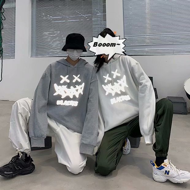 Áo hoodie dáng rộng in họa tiết hoạt họa phong cách Hàn Quốc thời trang dành cho nam và nữ cỡ M-5XL