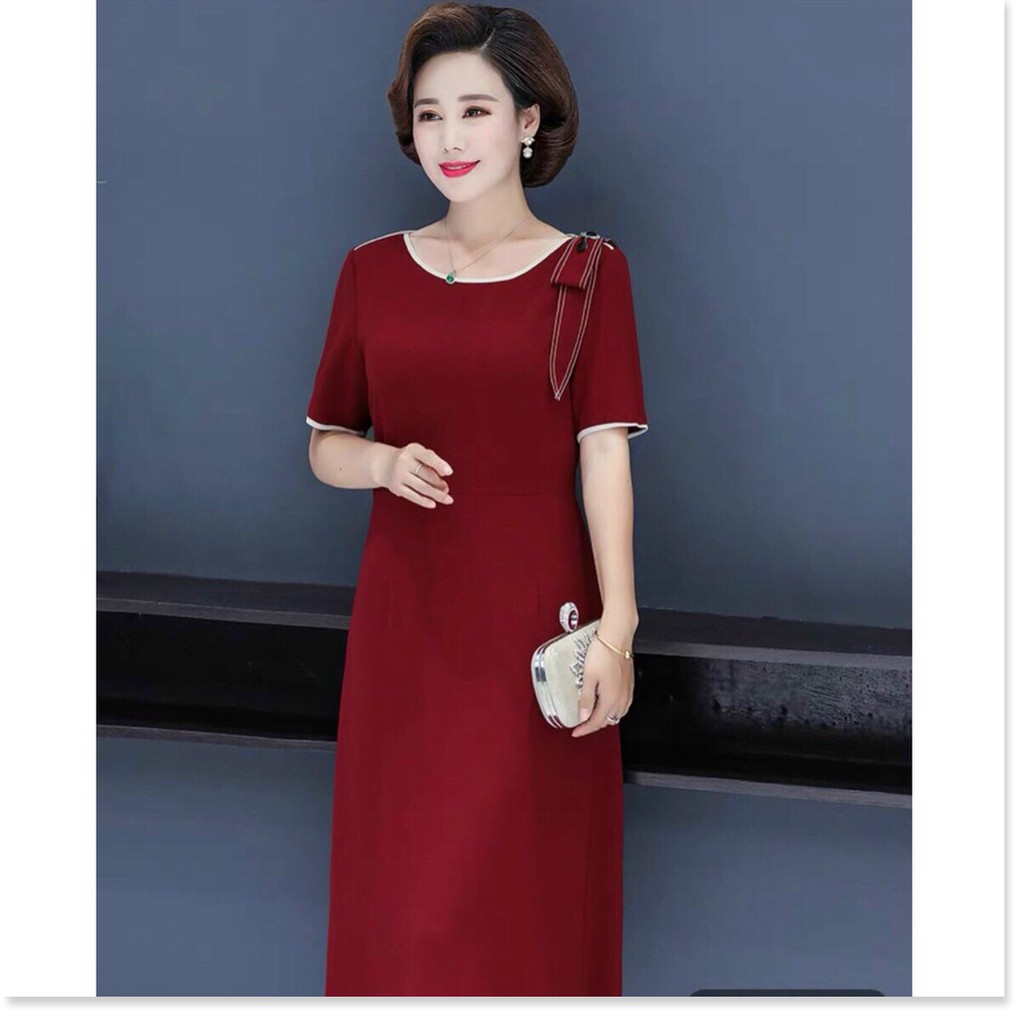 ĐẦM COTTON LẠNH SUÔNG VAI NƠ CÀI PHỤ KIỆN LANA FASHION