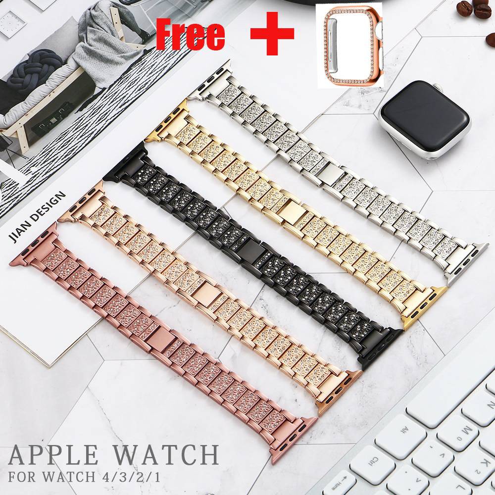 Bộ Khung Và Dây Đeo Thay Thế Cho Đồng Hồ Thông Minh Apple Watch Series 6 Se 5 4 3 2 Strap 40mm 44mm 38mm 42mm