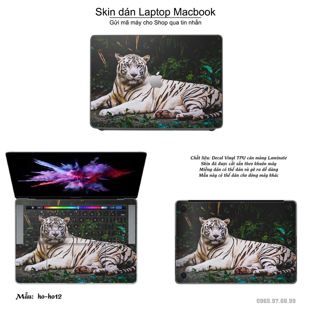 Skin dán Macbook mẫu Con hổ (đã cắt sẵn, inbox mã máy cho shop)