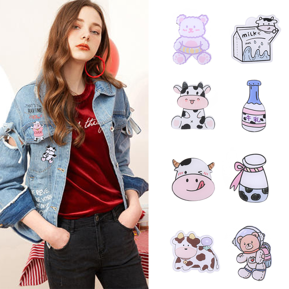 Ghim cài áo hình bò sữa đáng yêu
