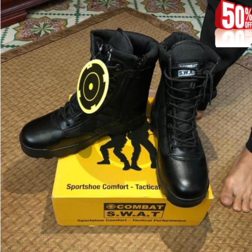 Giày Boot LÍNH MỸ SWAT Cao Cổ Phong Cách Quân Đội Có Sẵn ⚡ CHẤT sịn : * * ⁵ ' . !!