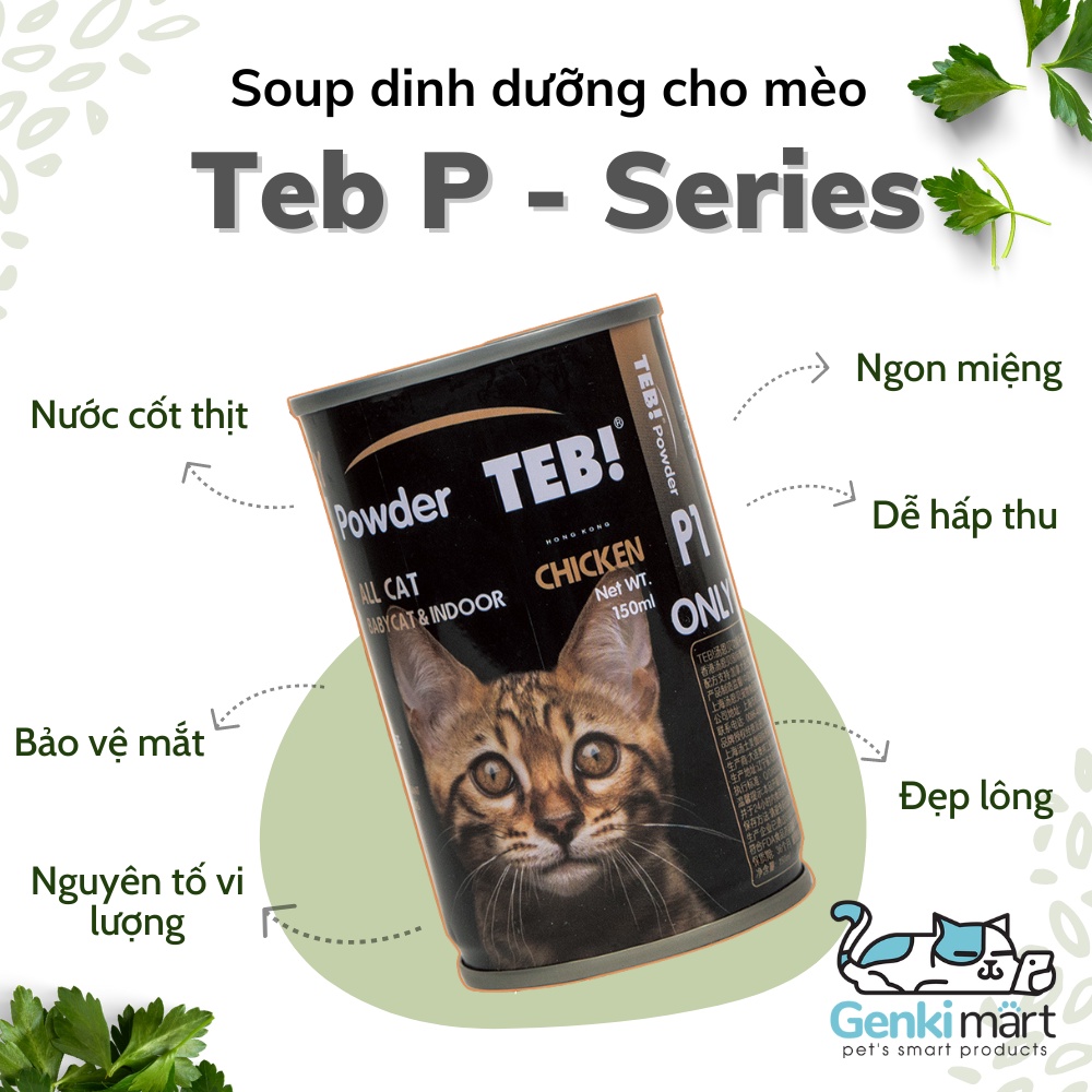 Thức ăn cho mèo Soup dinh dưỡng cao cấp Teb P đậm đặc