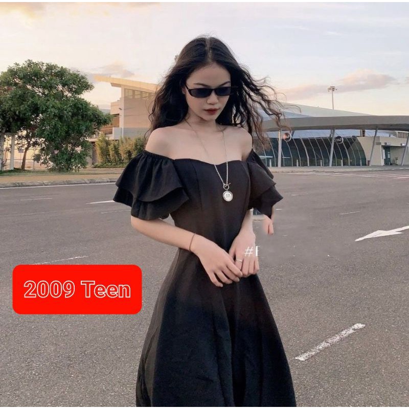 [Rẻ Vô Địch]Váy trễ vai khóa lưng vai bồng 2 lớp dành cho các hotgirl