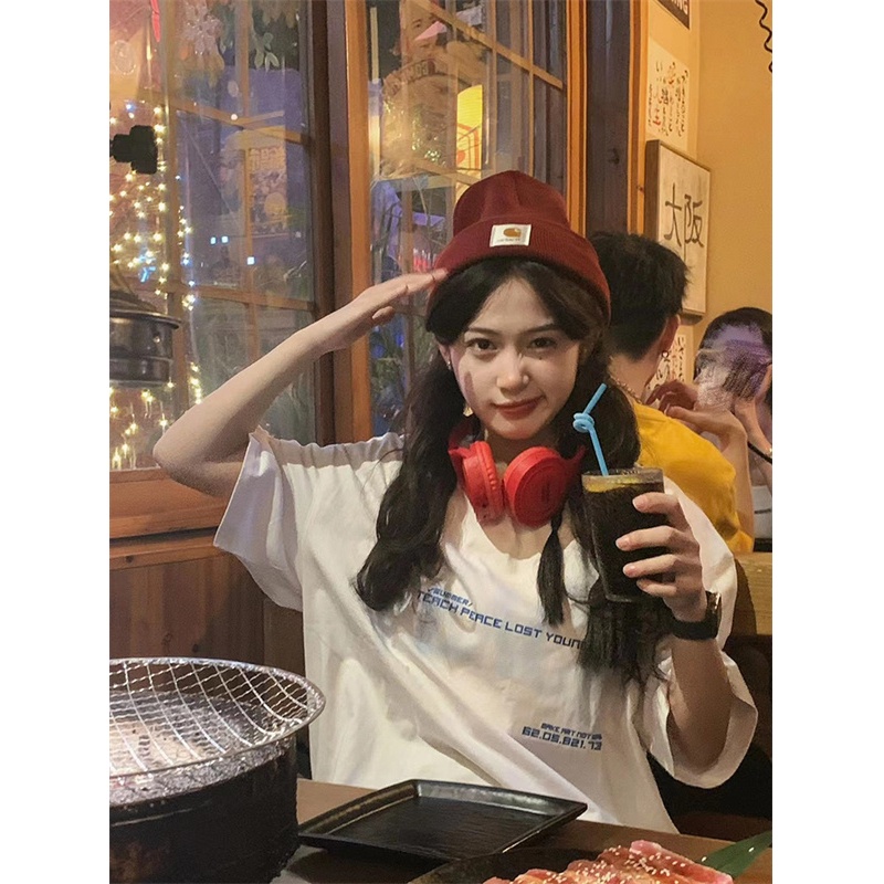 NRVP Áo Thun Cổ Tròn Oversize Thời Trang Hàn Quốc 2022 Cho Nữ