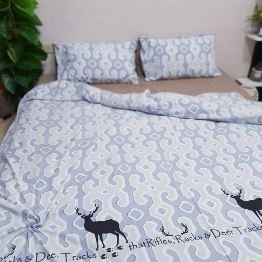 Bộ vỏ chăn ga gối cotton đũi MJ Lidaco cao cấp - kẻ vàng FSD