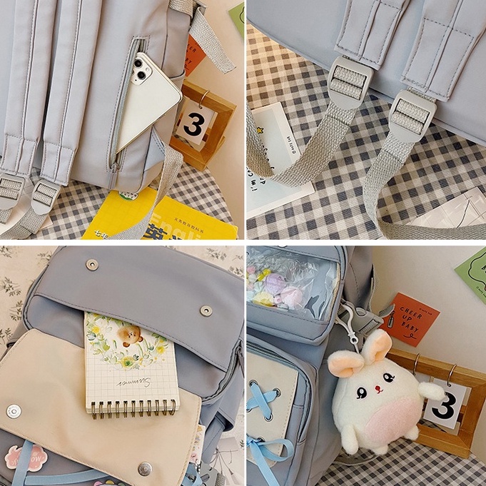 Balo nữ đi học dễ thương thời trang giá rẻ ZIMO cặp sách đi học nữ nhiều ngăn đựng laptop cao cấp