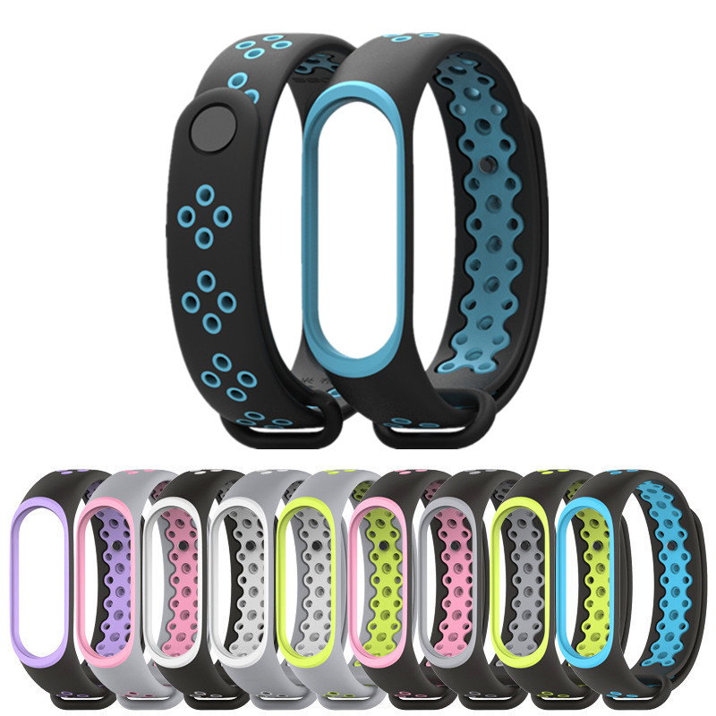 Dây Đeo XIAOMI MI MIJOBS XIAOMI Silicon Màu Trơn Kiểu Dáng Thể Thao Cho Mi Band 3 4 Mi Band 3