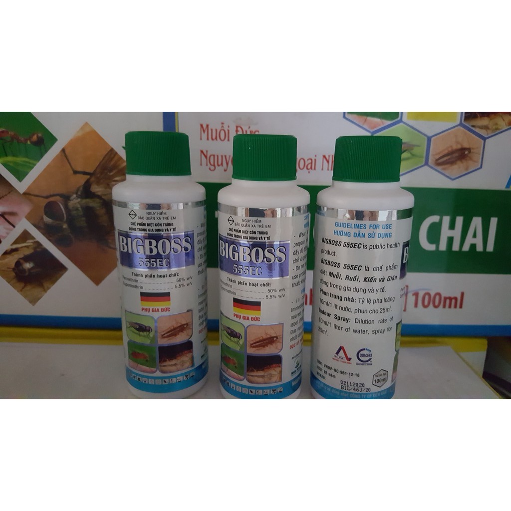 (CHÍN HÃNG) tHUỐC DIỆT CÔN TRÙNG BIGBOSS 555EC Chai 100ml