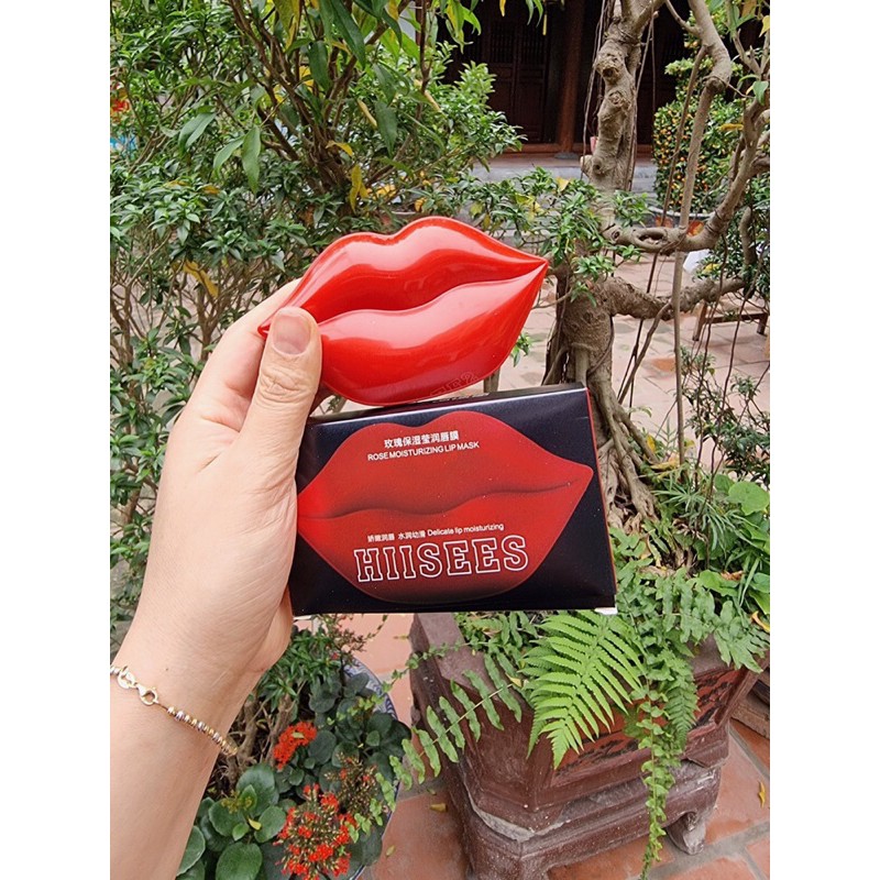 Hộp 20 miếng mặt nạ dưỡng môi HIISEES chiết xuất hoa hồng | BigBuy360 - bigbuy360.vn