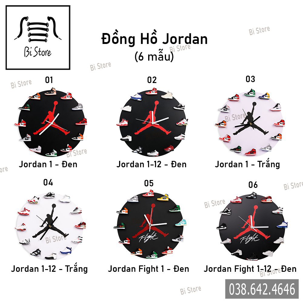 Đồng hồ Jordan - Sneaker 3D [𝗵𝗮̀𝗻𝗴 𝗰𝗼́ 𝘀𝗮̆̃𝗻, 𝗰𝗼́ 𝗰𝗹𝗶𝗽]