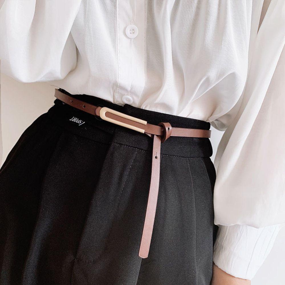 Thắt Lưng Nữ Khóa Vuông Kim Loại Thời Trang