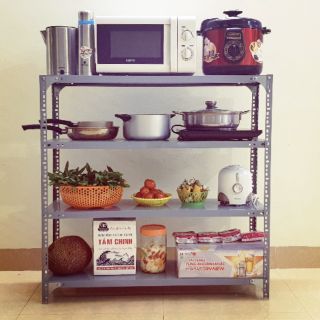 Kệ sắt v lỗ đa năng dài 80cm, rộng 30cm, cao 120cm gồm 4 tầng
