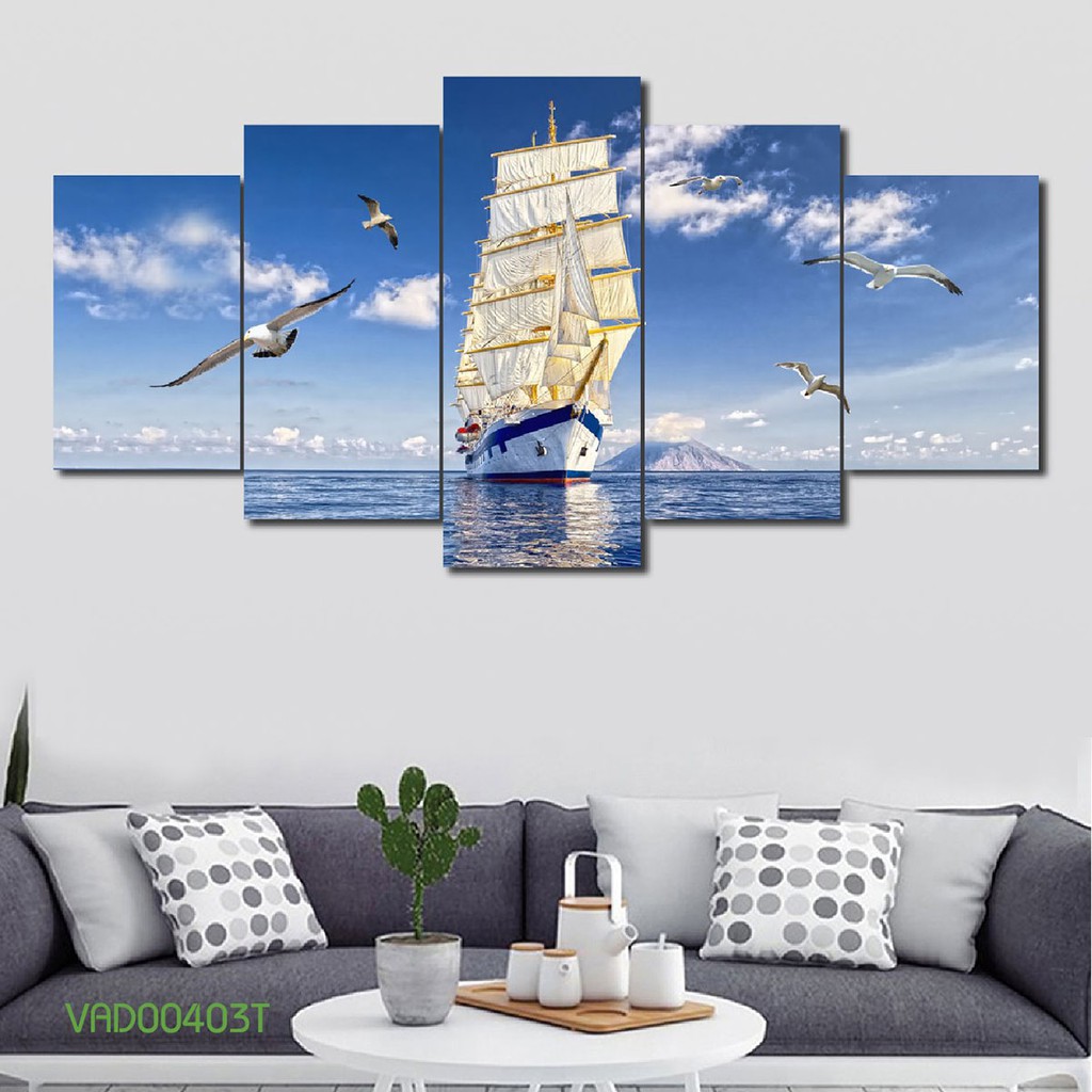 Tranh Phong Thủy Treo Phòng Khách - Thuận Buồm Xuôi Gió 21 TƯỜNG VIP