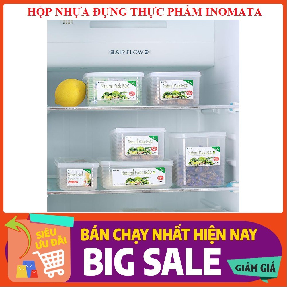 Hộp nhựa đựng thực phẩm Inomata Nhật Bản (1100ml. 1400ml, 1600ml)