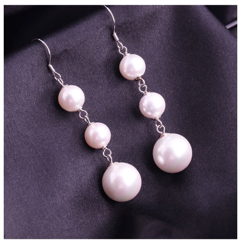 bông tai 3 hạt châu tiểu thư khuyên tai hạt xin xắn dễ thương