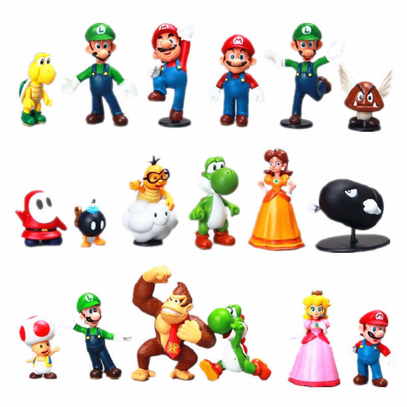 Set 18 mô hình đồ chơi nhân vật game Super Mario