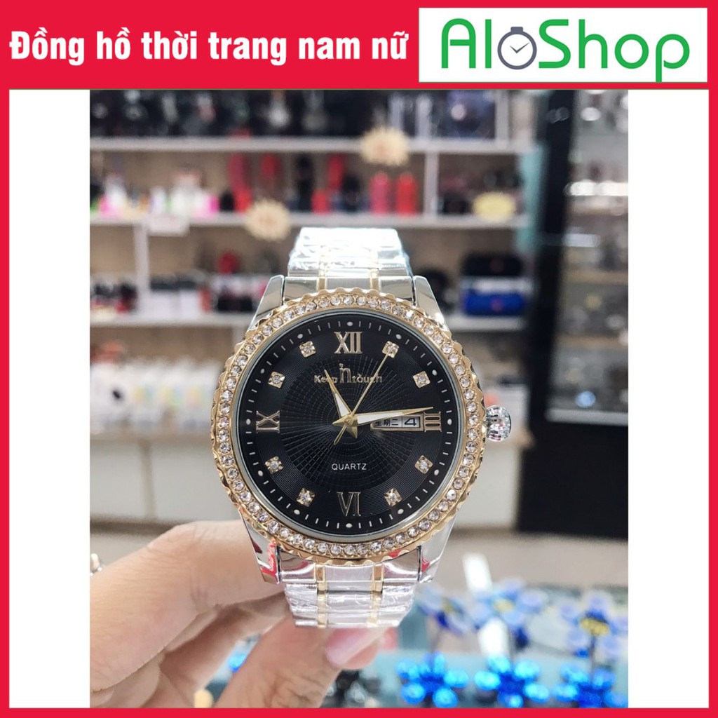 Đồng hồ nam chính hãng Keepintouch 8190 dây sắt mặt đá full box