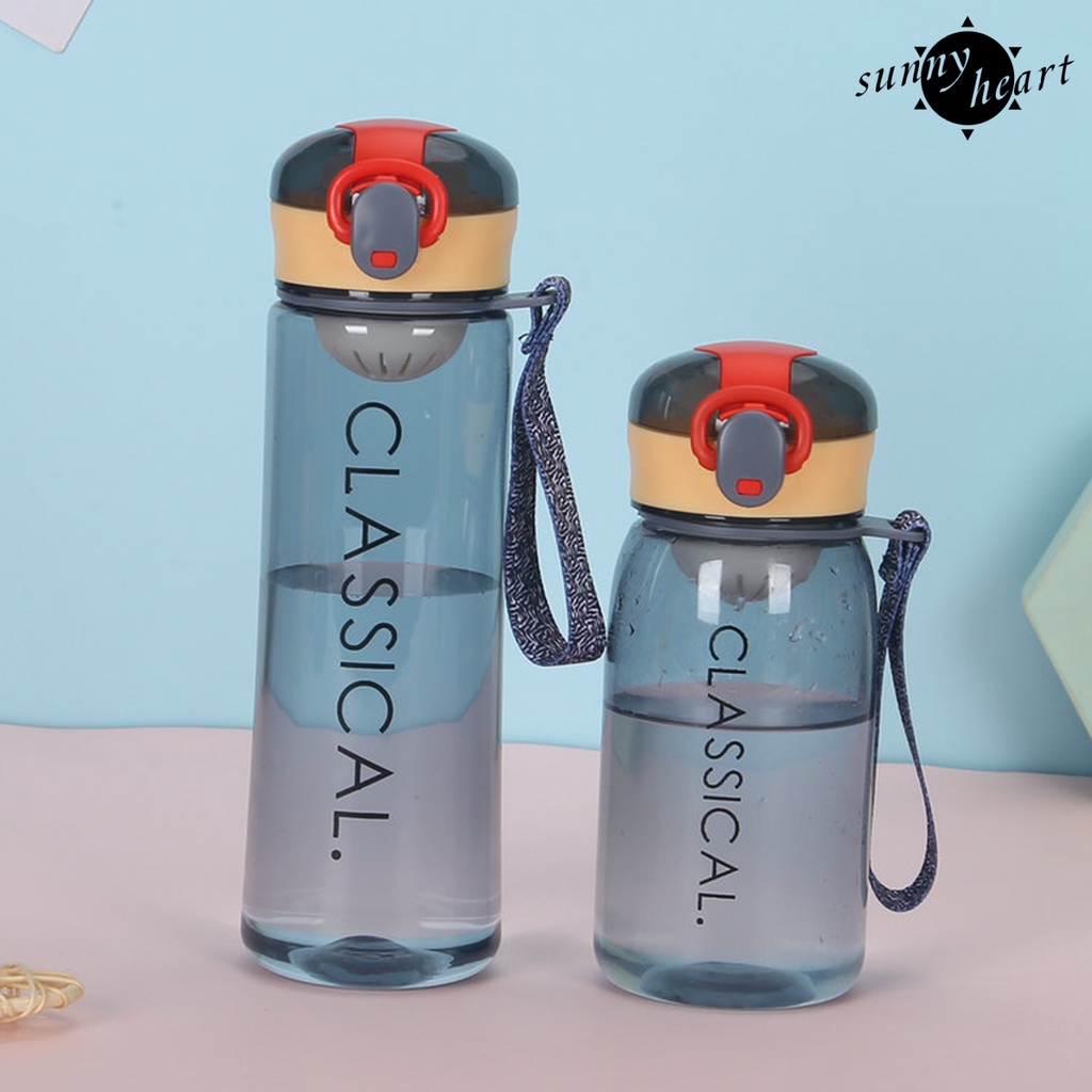 Bình Nước Có Ống Hút Thiết Kế Đơn Giản Chống Tràn 400ML/500ML Cao Cấp Cho Bé