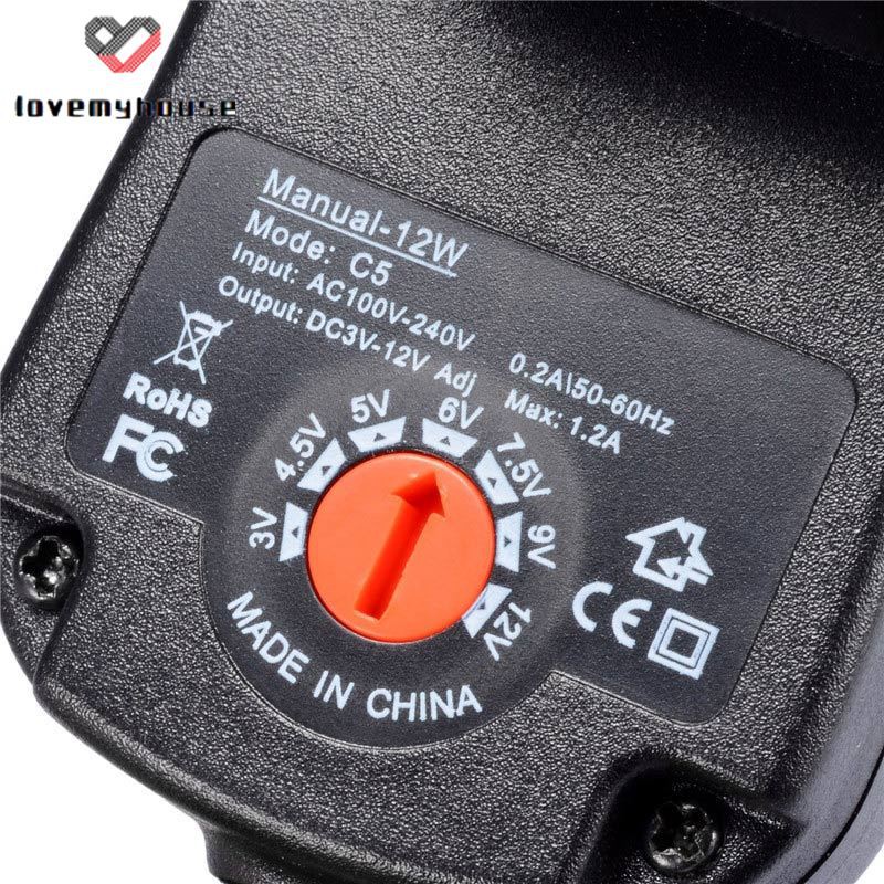 ☁ி☁ Universal Mains AC/DC Power Source Adaptor Supply Plug Charger 3V-12V