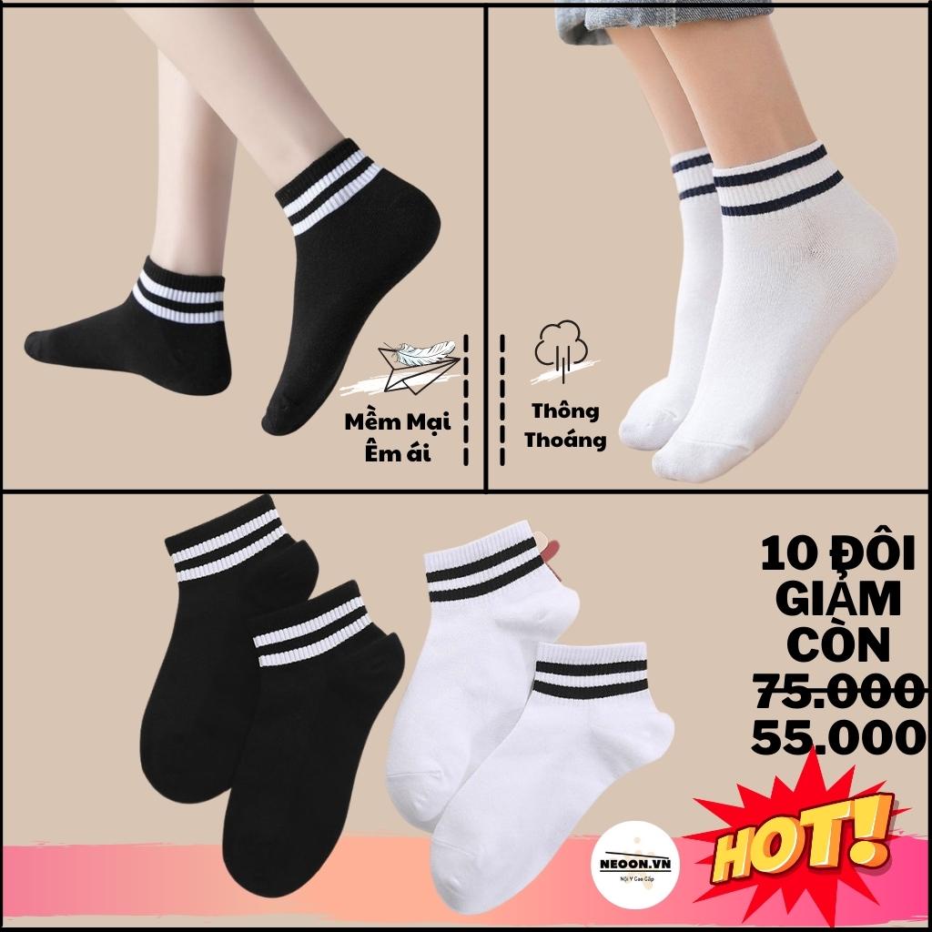 Tất Cổ Thấp 💖FREESHIP 50K💖Vớ,Tất Cổ Ngắn unisex Thể Thao Cao Cấp Kẻ Sọc Phong Cách Hàn Quốc