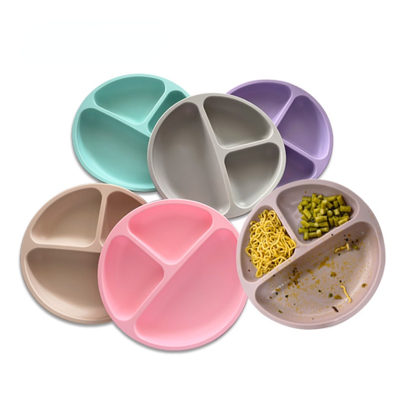 Đĩa Ăn Bằng Silicon Hình Mặt Cười Dễ Thương Cho Bé