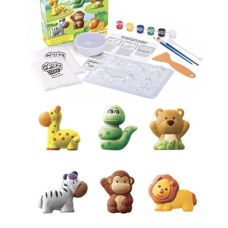 Bộ tô tượng cho bé làm bằng thạch cao kèm 6 màu an toàn giúp trẻ phát triển tư duy sáng tạo hiệu quả - MH: L12