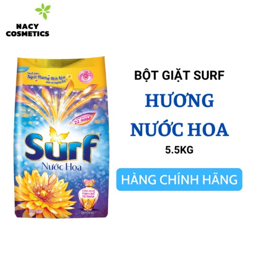 Bột Giặt Surf Hương Nước Hoa Quyến Rũ 5.5KG