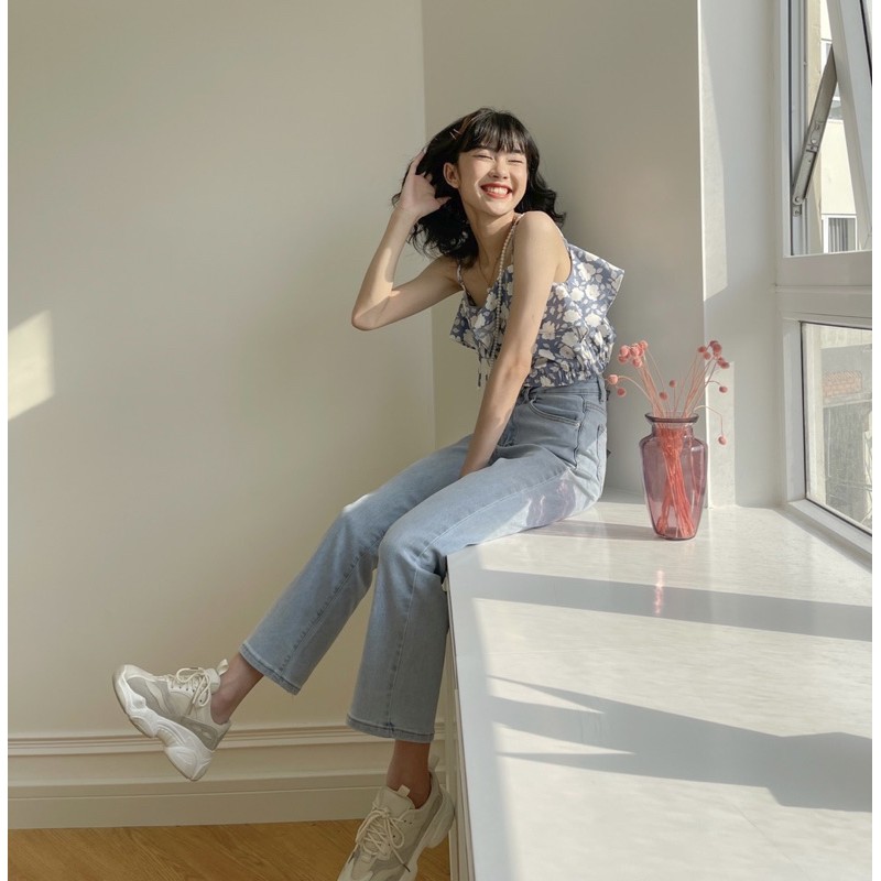 [SALE UP TO 50%] Quần jeans ống suôn LEN màu nhạt 7910