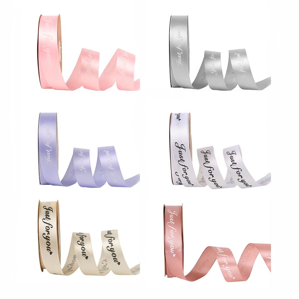 Cuộn dây ruy băng in chữ Just For You bằng satin dài 10m 25mm dùng trang trí gói quà