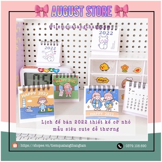 Lịch để bàn 2022 mini cute tiện dụng ,decor dễ thương