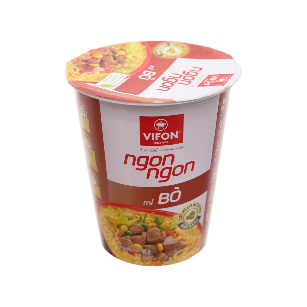 Thùng 24 Ly Mì Ngon Ngon Bò 60g Vifon