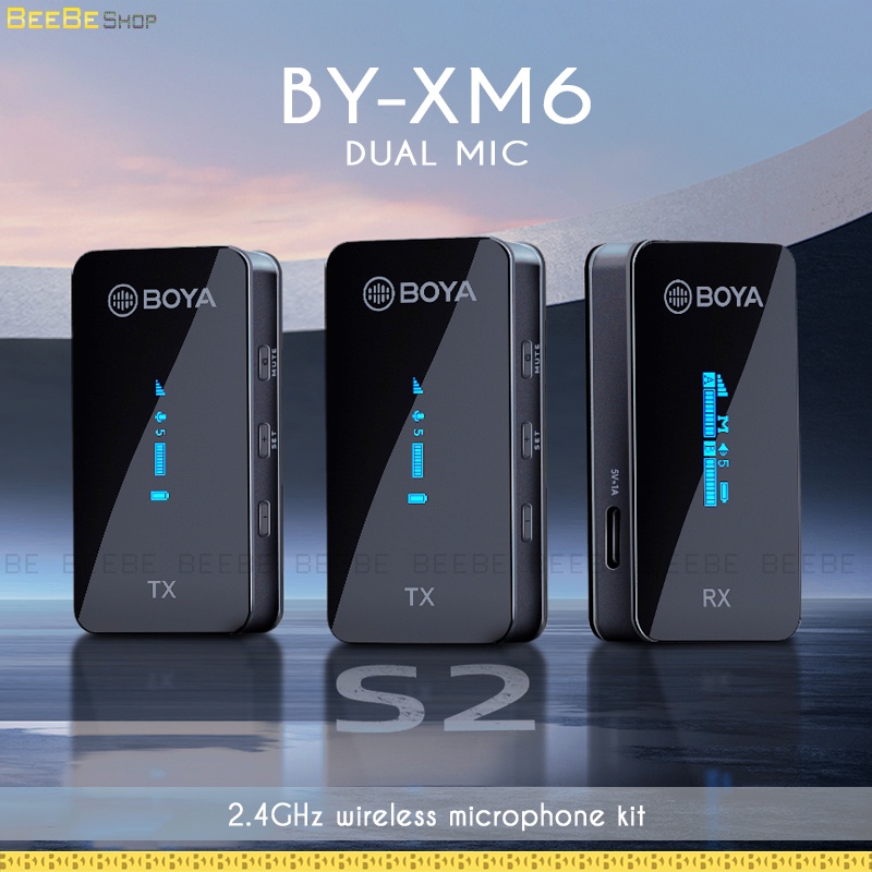 BOYA BY-XM6-S2 - Micro Không Dây True-Wireless Cho Smartphone, Cameras, Thu Âm, Làm Vlog, Phỏng Vấn